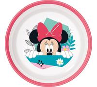 Disney ciotola rosa e bianca per bambine in plastica Minnie con base antiscivolo