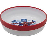 Tataway Disney ciotola rossa e bianca per bambini in plastica Spiderman Uomo Ragno con base antiscivolo