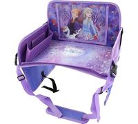 Tataway Disney Frozen Tavolino da Viaggio Auto - Vassoio Bambina con grafiche Elsa Anna Olaf - Comodo e Regolabile - Tavolo con Tasche Portaoggetti - Ripiano Multifunzione per Disegni e Snack Auto
