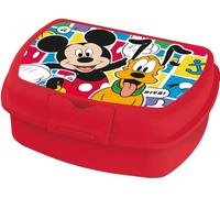 Disney Sandwich Box rossa per bambini in plastica Mickey Mouse Topolino utile per portare la merenda fuori casa