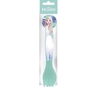 Disney Set 2 posate azzurre per bambini in plastica Frozen Elsa e Anna cucchiaio e forchetta