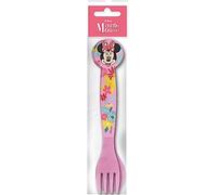Tataway Disney Set 2 posate rosa per bambine in plastica Minnie Mouse forchetta e cucchiaio