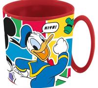 Disney Tazza rossa per bambini in plastica Mickey Mouse Topolino da 350 ml adatta al microonde