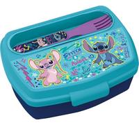 TATAWAY Lunch Box Bambini Stitch Disney con Posate Incluse - Contenitore Portapranzo Scuola in Plastica Senza BPA - Chiusura Sicura, Leggero e Colorato, Perfetto per Asilo, Gite, Merenda o Viaggi