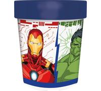 Marvel Bicchiere blu per bambini in plastica Avengers Iron Man Hulk Captain America Captain Marvel 260 ml con base antiscivolo