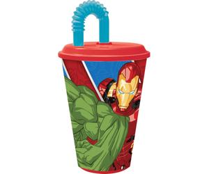 TATAWAY Marvel Bicchiere rosso e blu per in plastica Avengers Iron Man 430 ml
