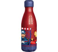 Marvel Borraccia rossa per bambini in plastica Avengers Iron Man Hulk Captain America 560 ml con tappo a vite
