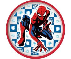 Tataway Marvel Piatto piano bianco e rosso per bambini in plastica Spiderman Uomo Ragno con base antiscivolo