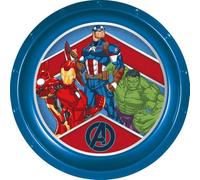 Marvel Piatto piano blu per bambini in plastica Avengers resistente agli urti accidentali e riutilizzabile