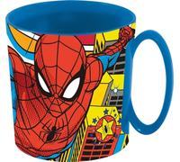 Tataway Marvel Tazza blu per bambini in plastica Spiderman Uomo Ragno da 350 ml adatta al microonde