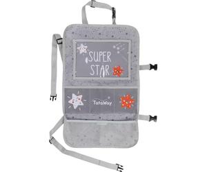 Tataway Organizer Per Auto Bambini - Organizer Sedile Posteriore Con Tasche Portaoggetti E Porta Tablet, Proteggi Sedile Con Fissaggio Al Poggiatesta Per Viaggi In Auto (Tataway Grigio)