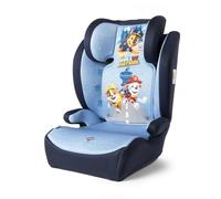 Paw Patrol Seggiolino auto per la sicurezza dei bambini con altezza da 100 a 150 cm con grafiche dei simpatici cagnolini Chase, Rubble e Marshall su fondo azzurro e blu