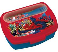 Tataway Sandwich Box Spiderman Marvel con Posate Incluse - Portapranzo per Bambini, Scuola e Tempo Libero, Contenitore Pranzo Resistente e Sicuro