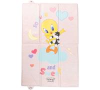 Warner Bros Looney Tunes Piano cambio pieghevole per bambini, perfetto per il viaggio, salvaspazio, morbido e dotato di chiusura con bottone, Dimensioni 61 cm x 39 cm