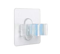 TATAY 1041000 - Supporto per scope da parete QuickFix per lavanderia, cucina, ecc., gancio con adesivo a micro-ventose, portata fino a 5 kg, riutilizzabile, traslucido, taglia unica