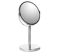 TATAY 4440100 4440100-Espejo de maquillaje con aumento x5. Espejo de sobremesa con pie. 17 cm de diámetro. 100% inoxidable. 18.5 x 15 x 34.5, Plateado