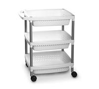 Tatay 7738001 - Carrello portafrutta a 3 altezze, plastica, bianco, 33 x 43 x 10,3 cm
