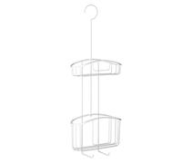 TATAY Appendiabiti da doccia a due altezze e diverse portate, con gancio, 100% acciaio inox, formato profondo, senza perforazione, colore bianco. Misure: 22,5 x 9 x 60 cm.