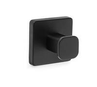 TATAY Appendini per il Bagno, Accessori per il Bagno Nero, Acciaio Inox e Zamak, Sistema di Fissaggio Doppio con Viti e Adesivi, Supporta Fino a 10 kg, Appendini Nero, Misure 6 x 4.6 x 6 cm