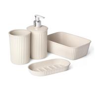 TATAY Baobab ECOHOME, set da 4 pezzi (bicchiere + dispenser di sapone + portasap