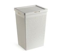 TATAY Bohol, cesto portabiancheria con coperchio, capacità 60 l, in polipropilene, senza BPA, in plastica riciclata al 100%, bianco. Dimensioni: 41 x 33 x 50 cm