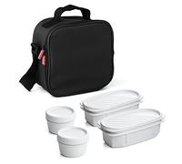 Tatay Urban Food Casual, Borsa Termica Porta Pranzo, 3L Capacità, con 4 Contenitori Alimentari, 2 x 0.5 L, 2 x 0.2 L, senza BPA, Nero, 22.5 x 10 x 22 cm