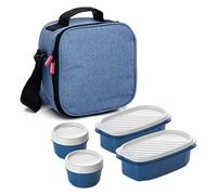 Tatay Urban Food Casual, Borsa Termica Porta Pranzo, 3L Capacità, con 4 Contenitori Alimentari, 2 x 0.5 L, 2 x 0.2 L, senza BPA, Blu (Denim), 22.5 x 10 x 22 cm