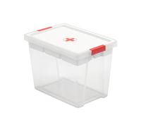TATAY Cassetta Pronto Soccorso 15L | Scatole Plastica con Coperchio con Vassoio a 5 Scomparti | Coperchio con Cerniera Incluso | Manici Ergonomici | Plastica Riciclata BPA Free | 25x36x26 cm, Bianco