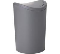 Tatay Pattumiera da Bagno con Coperchio Ribaltabile, Capacità 6L, Realizzata in Polipropilene, Senza BPA, Colore Grigio. Misura 19 x 19 x 28 cm