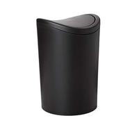 TATAY Pattumiera da bagno con coperchio basculante, capacità 6 l, in polipropilene, senza BPA, colore nero, Misure 19 x 19 x 28 cm