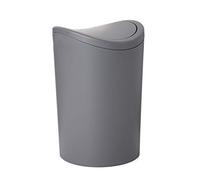 TATAY Pattumiera da bagno con coperchio basculante, capacità 6 l, in polipropilene, senza BPA, colore grigio, Misure 19 x 19 x 28 cm