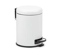 TATAY Cestino per il bagno in acciaio inox con pedale, Capacità 5L, Interno rimovibile, Chiusura a scatto ammortizzata, Senza BPA, Colore bianco, Misure 29 x 22 x 27 cm