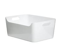 TATAY Cestino Portaoggetti 10 L Basic | Scatola Organizzatrice | Maniglie Integrate | Design Minimalista | Plastica Resistente Senza BPA | 34,5x25x14,5 cm, Bianco