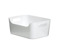 TATAY Cestino Portaoggetti 3,5 L Basic | Scatola Organizzatrice | Maniglie Integrate | Design Minimalista | Plastica Resistente Senza BPA | 24,5x17x10,5 cm, Bianco