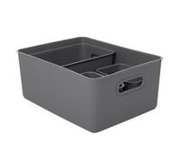 TATAY Set di 4 Cestino Portaoggetti Baobab (1 x 15L, 1 x 5L, 2 x 1,5L), in Polipropilene, Senza BPA, Grigio