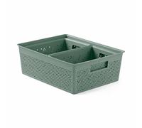 TATAY Set di 3 scatole Organizer, Polypropylene (PP), Verde Sage, 39 x 30 x 13.5 cm