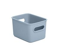 TATAY Cestino Portaoggetti Plastica 1,5 L Baobab | Scatola Organizzatrice | Manici Integrati | Design Compatto e Versatile | Plastica Senza BPA | 12.5x16.4x10 cm, Blu