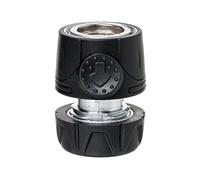 TATAY Connettore Rapido per Tubo da Giardino 1/2" (12,5mm) - 5/8" (15mm), Raccordo Universale, Installazione facile, Acciaio inossidabile e Resistente alla corrosione, Argento - Nero