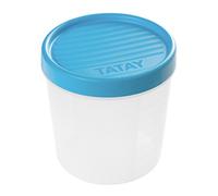 TATAY-Contenitore per alimenti con chiusura a vite, 1 L, in plastica, 12 x 12 x 12,5 cm, Plastica, blu, 1L
