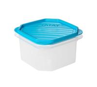 TATAY Contenitore per Alimenti, Ermetico, capacità 0,6L, Coperchio a Scatto Flessibile, Senza BPA, Adatto al microonde e alla lavastoviglie, Bianco. Dimensione: 12 x 12 x 7,5 cm