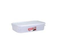 TATAY Contenitore per Alimenti, Ermetico, capacità 2.1L, Coperchio a Scatto Flessibile, Senza BPA, Adatto al microonde e alla lavastoviglie, Bianco. Dimensione: 28,5 x 18,5 x 6 cm