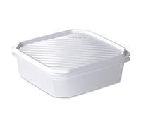 Tatay Contenitore per Alimenti, Ermetico, Capacità 1.3L, Coperchio a scatto flessibile, senza BPA, Adatto al microonde e alla lavastoviglie, Bianco. Dimensione: 18,5 x 18,5 x 6,1 cm