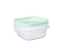 Tatay Contenitore per Alimenti, in Vetro, Ermetico, Capacità 0,3L, Coperchio a clip, Senza BPA, Adatto a microonde, Forno, Congelatore e lavastoviglie, Colore Verde. Misura: 10,8 x 10,8 x 6 cm