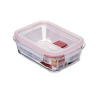 Tatay Cook&eat Contenitore per Alimenti ermetico, Vetro borosilicato, 13.7 x 17.9 x 6.3 cm, Capacita 0.64 L, Transparente / Rosso