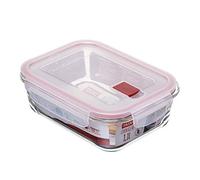 Tatay Cook & Eat - Contenitore di Alimenti ermetico in Vetro borosilicato, Capacita 1.1 L, Trasparente Con Guarnizione Rossa