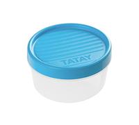 Tatay - Scatola portaoggetti con chiusura a vite rotonda, in plastica, 0,5 litri, 12 x 12 x 7 cm, Plastica, blu, 0.5L