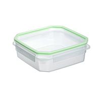 Tatay Contenitore per Alimenti, in Vetro, Ermetico, Capacità 1.30L, Coperchio a Clip, Senza BPA, Adatto a Microonde, Forno, Congelatore e Lavastoviglie, Colore Verde, Misura 18.8 x 18.8 x 6.6 cm