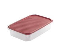 TATAY Contenitore per Alimenti, Ermetico, Capacità 2.1L, Coperchio a scatto flessibile, senza BPA, Adatto al microonde e alla lavastoviglie, Rosso mirtillo. Dimensione: 28,5 x 18,5 x 6 cm