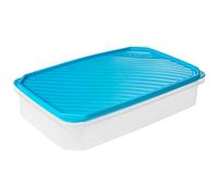 TATAY Contenitore per Alimenti, Ermetico, Capacità 2.1L, Coperchio a scatto flessibile, senza BPA, Adatto al microonde e alla lavastoviglie, Blu. Dimensione: 28,5 x 18,5 x 6 cm