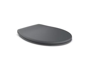 TATAY Coperchio WC universale con caduta ammortizzata | rimozione rapida | WC ovali | Materiale resistente e riciclato | antibatterico | Forma O-Shape - 37 x 44,5 cm - Modello Golf - Grigio antracite